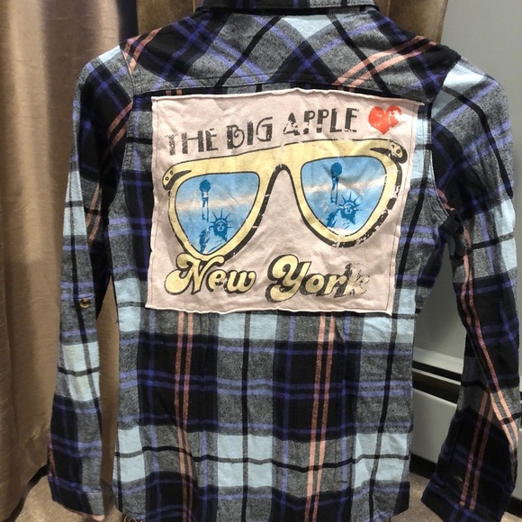 So Jara Awesome NYC Vintage flannel plaid shirt 🕶 🌟 🗽 - Picture 1 of 5
